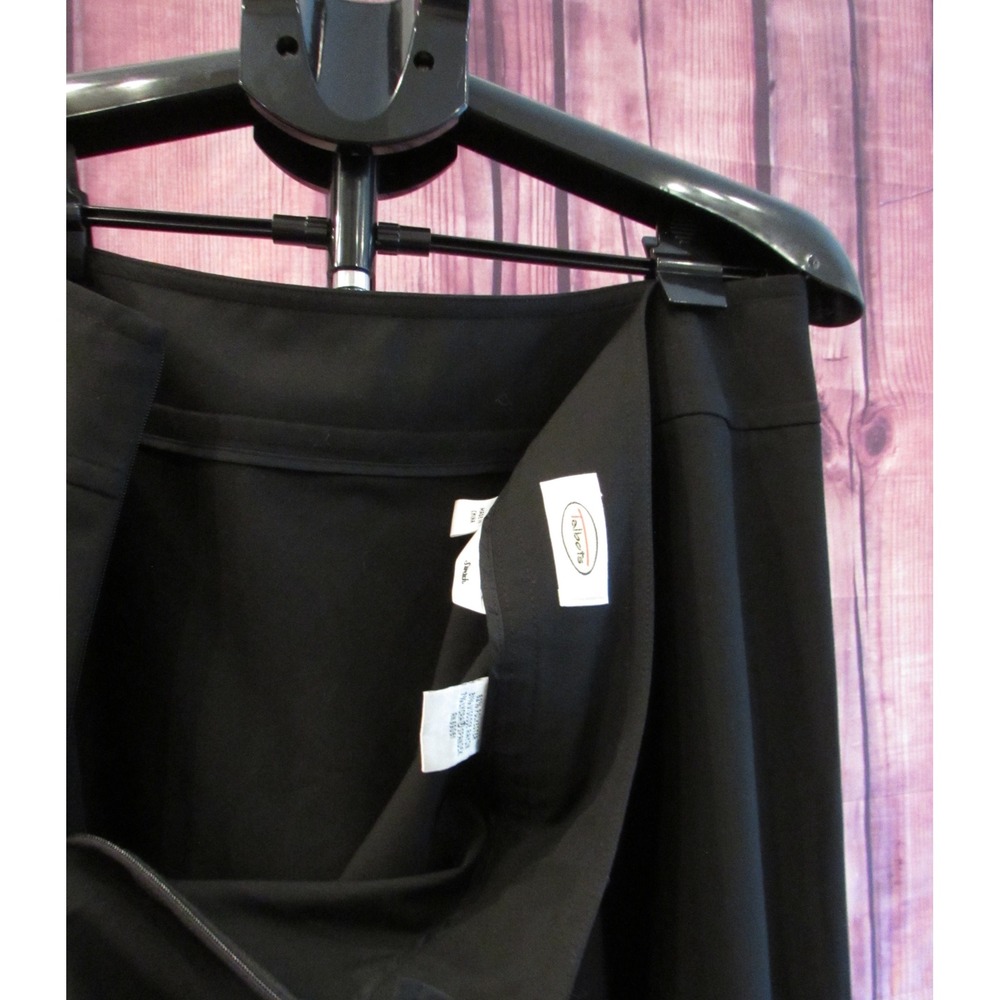 Talbots Women's Stretch A-Line Career Skirt Classic Black Faux Blet Detail Sz 14 - Picture 5 of 6